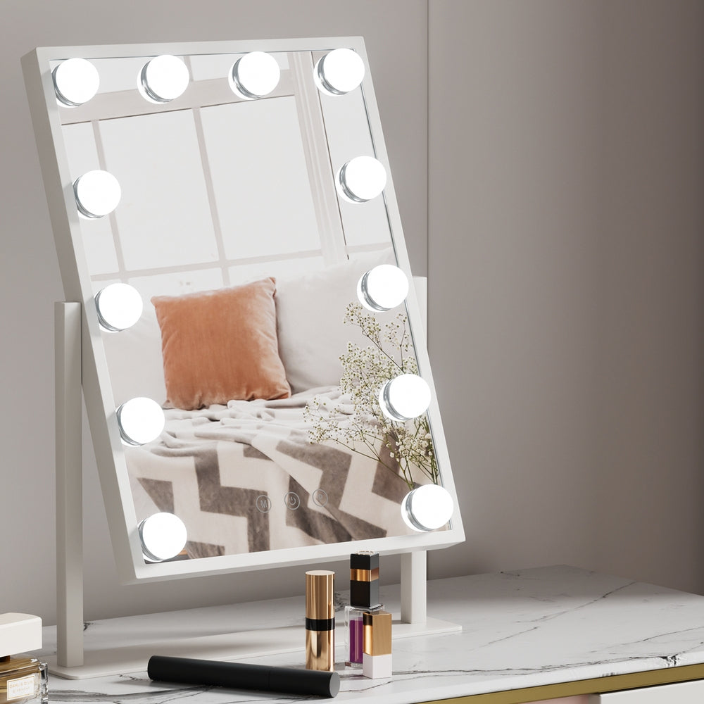 embellir-makeup-mirror-30x41cm-hollywood-vanity-with-led-light-rotation-tabletop www.mallsonline.com.au