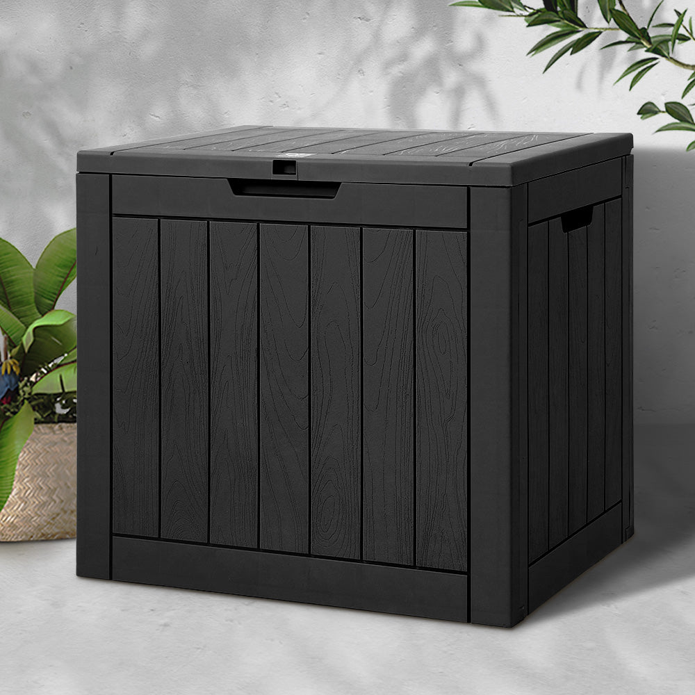 gardeon-outdoor-storage-box-118l-container-lockable-indoor-garden-toy-tool-shed-black www.mallsonline.com.au