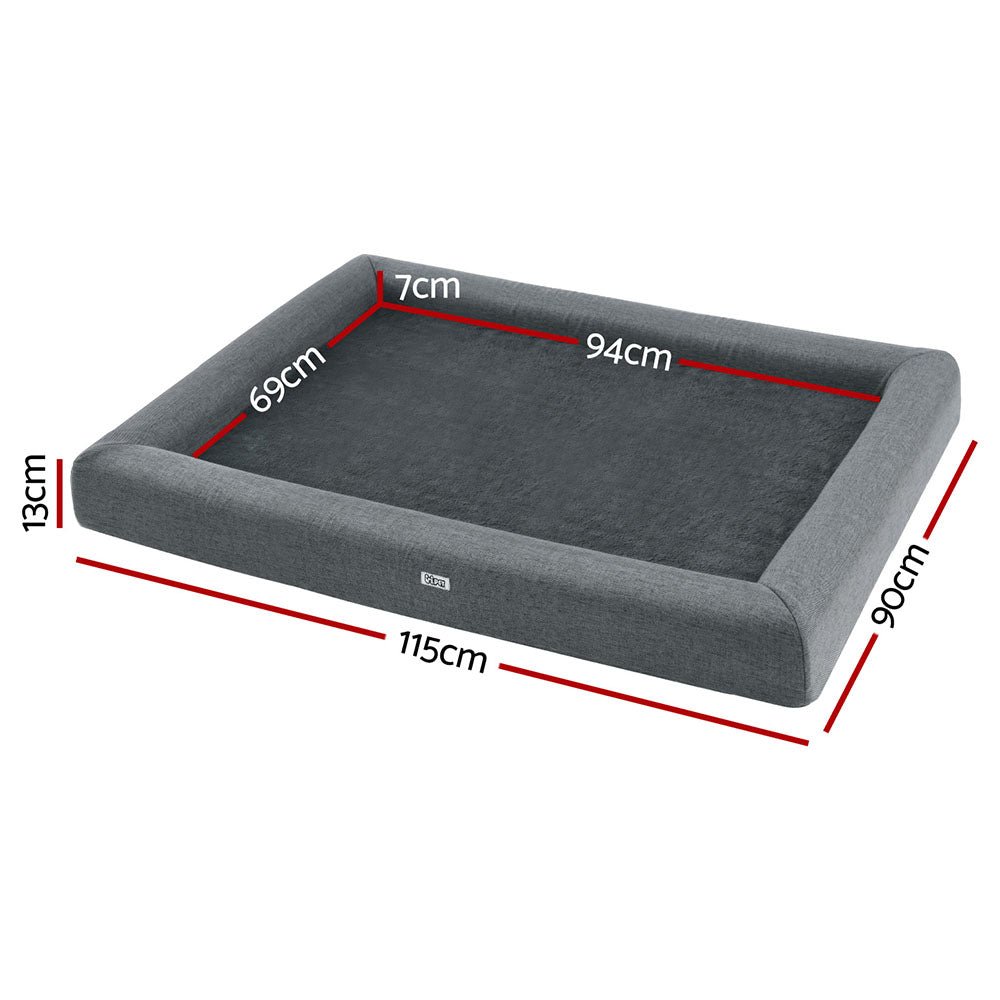 i-pet-pet-bed-dog-cat-extra-large-calming-soft-sofa-cushion-egg-crate-washable-grey at www.mallsonline.com.au