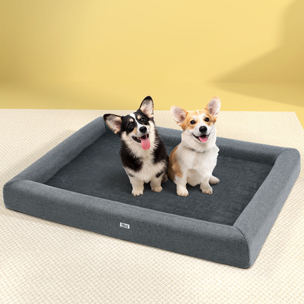 i-pet-pet-bed-dog-cat-extra-large-calming-soft-sofa-cushion-egg-crate-washable-grey at www.mallsonline.com.au