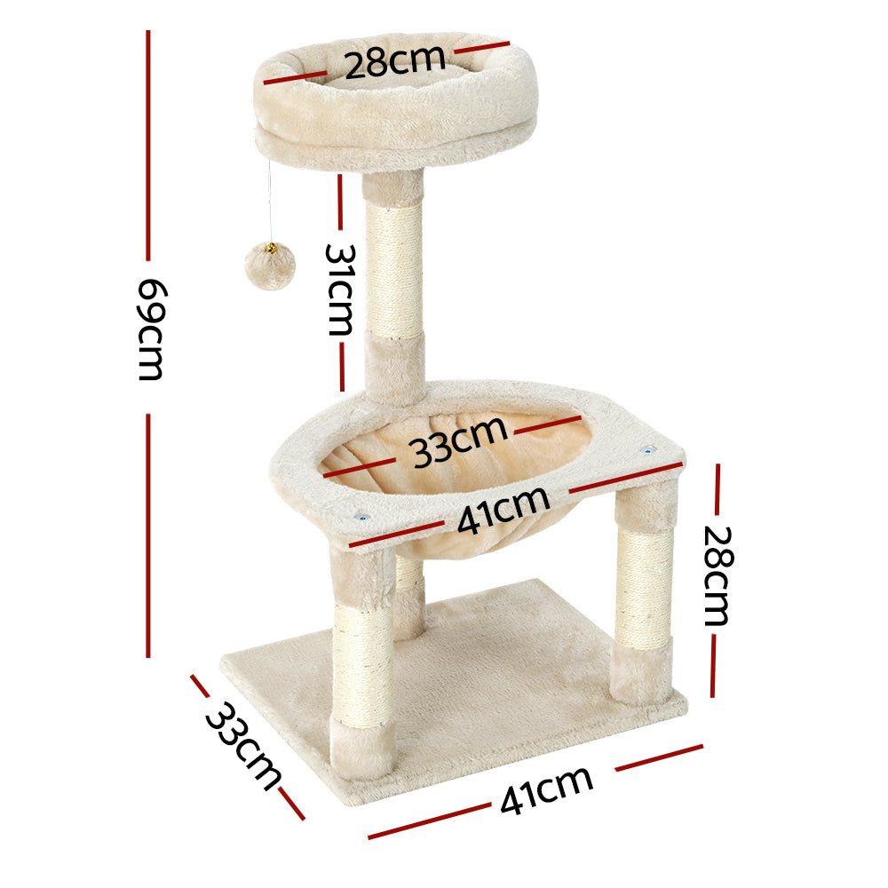 i-pet-cat-tree-tower-scratching-post-scratcher-wood-condo-toys-house-bed-69cm www.mallsonline.com.au