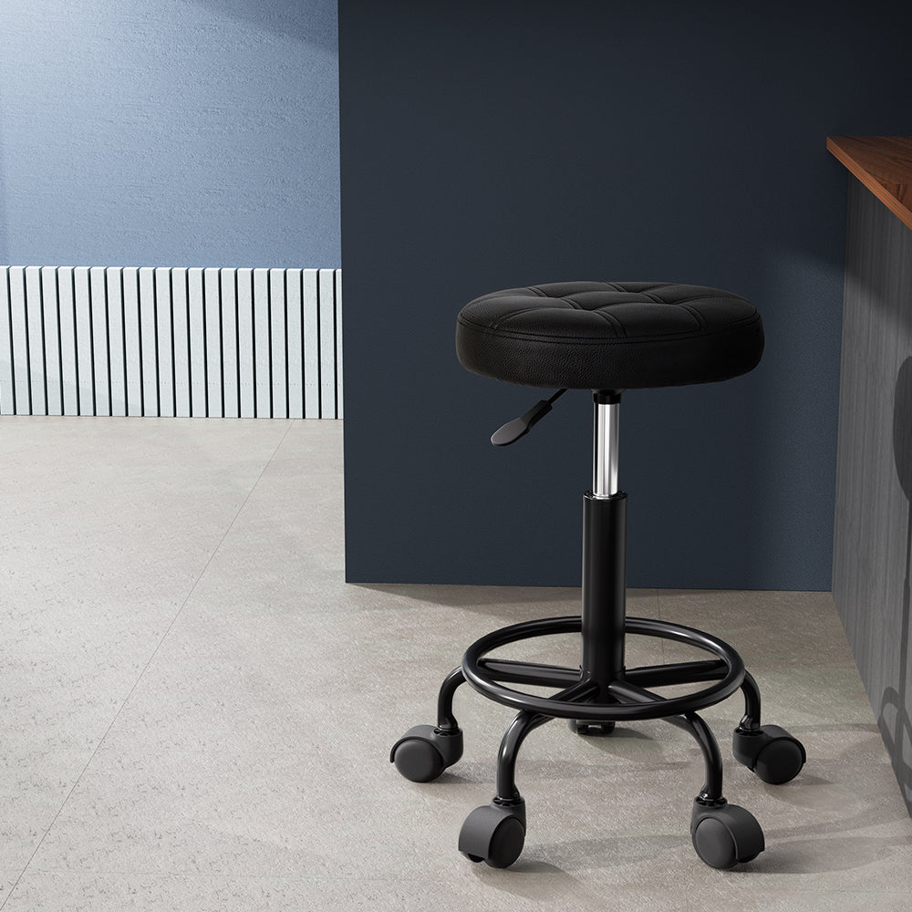 artiss-salon-stool-round-swivel-chairs-black www.mallsonline.com.au