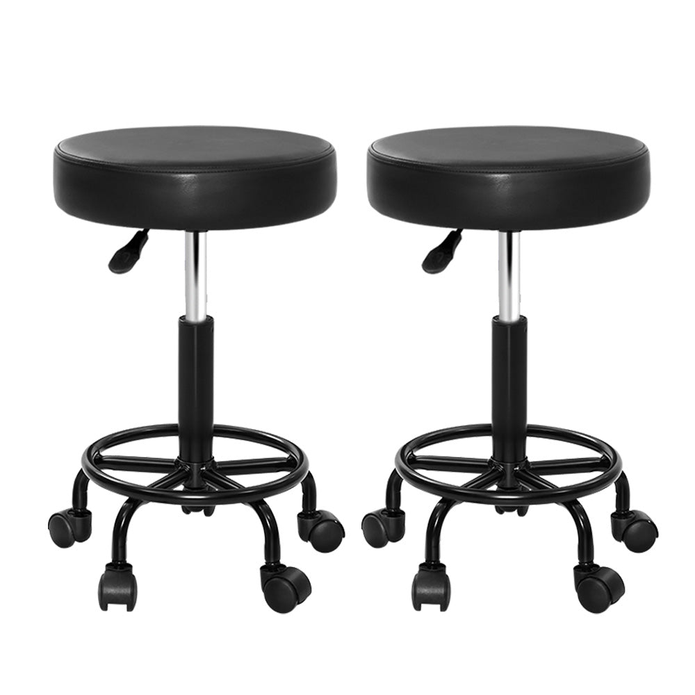 Artiss 2 x Salon Stool Round Swivel Chair