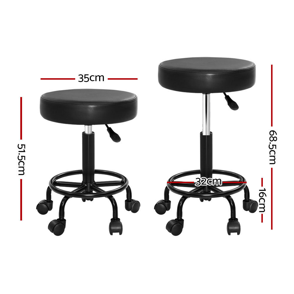 Artiss 2 x Salon Stool Round Swivel Chair