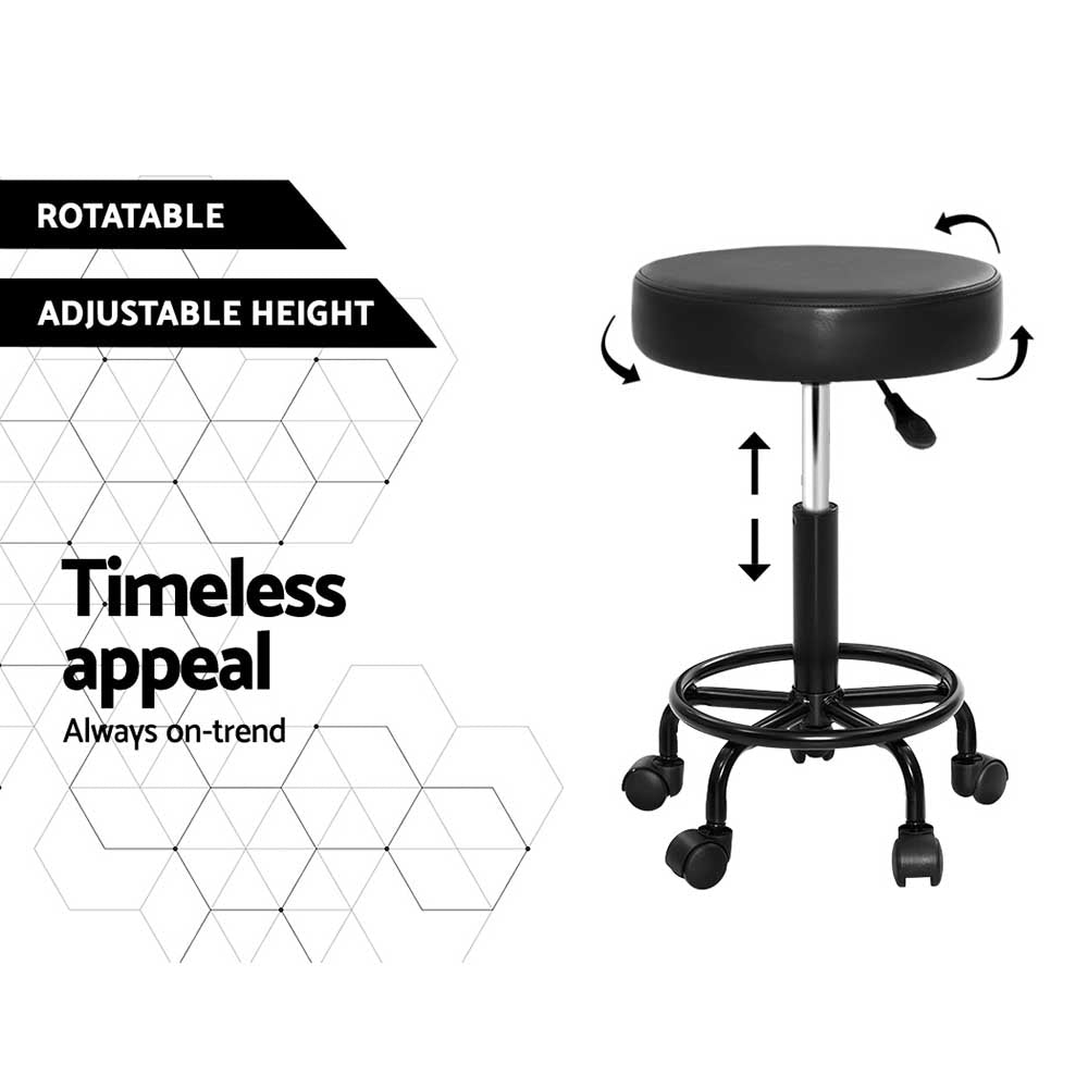 Artiss 2 x Salon Stool Round Swivel Chair