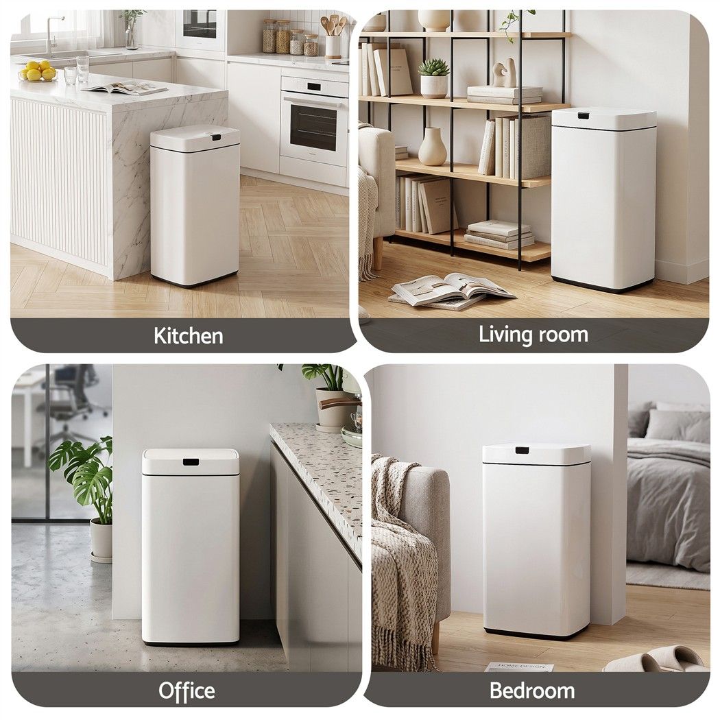 Devanti 45L Motion Sensor Bin Rubbish Automatic White