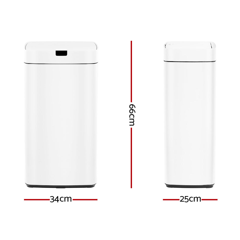 devanti-45l-sensor-bin-white at www.mallsonline.com.au