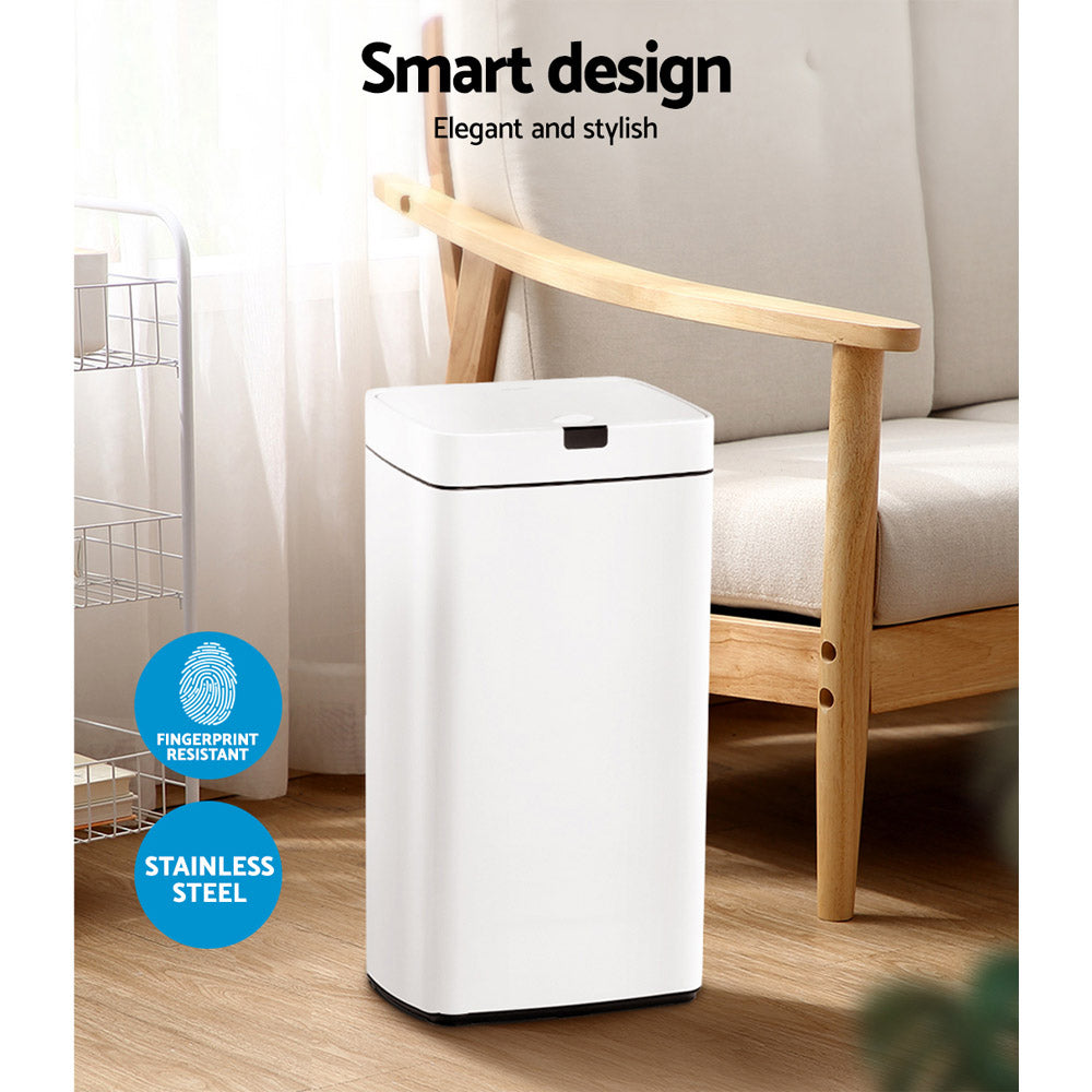 devanti-45l-sensor-bin-white at www.mallsonline.com.au