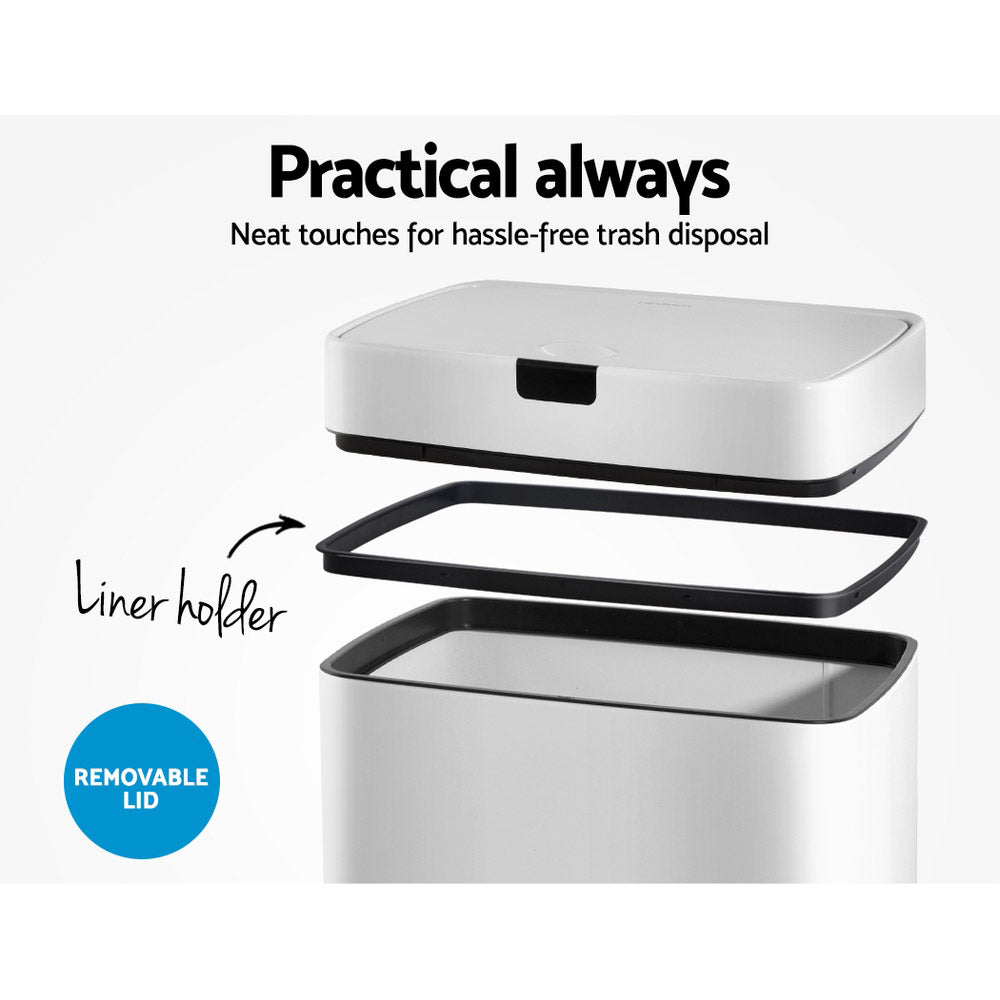 devanti-45l-sensor-bin-white at www.mallsonline.com.au