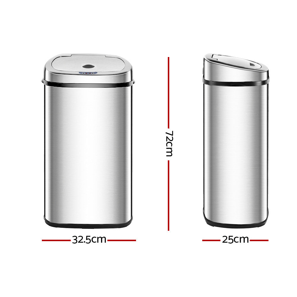 50l-stainless-steel-motion-sensor-rubbish-bin www.mallsonline.com.au