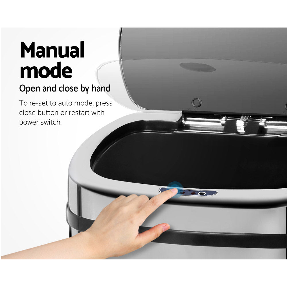 50l-stainless-steel-motion-sensor-rubbish-bin www.mallsonline.com.au