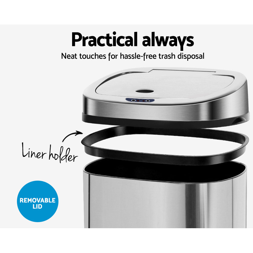 50l-stainless-steel-motion-sensor-rubbish-bin www.mallsonline.com.au