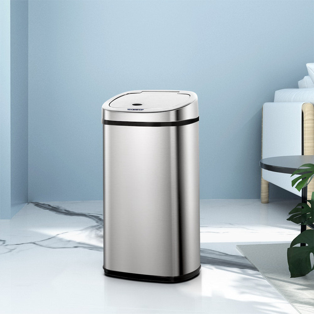 50l-stainless-steel-motion-sensor-rubbish-bin www.mallsonline.com.au