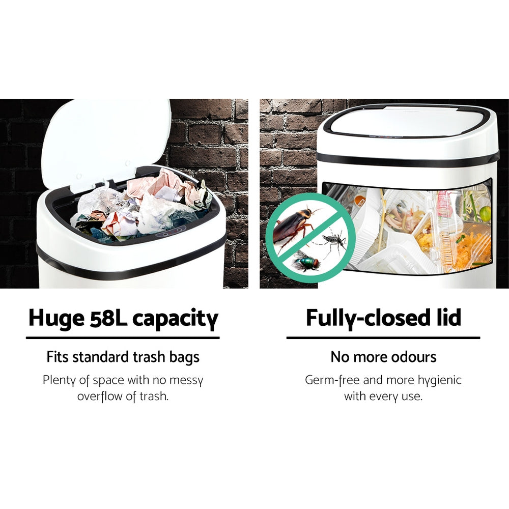 devanti-58l-sensor-bin-white at www.mallsonline.com.au