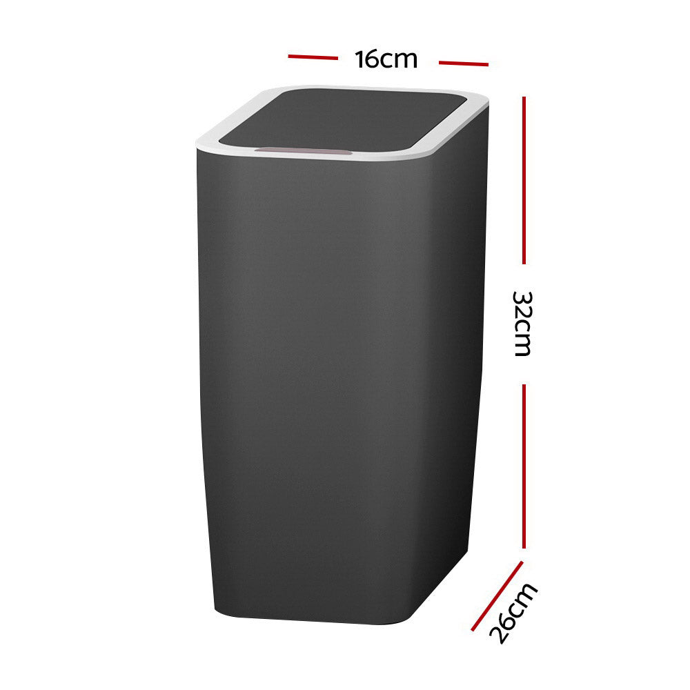 devanti-motion-sensor-bin-automatic-rubbish-bins-waste-trash-can-ash-black-9l at www.mallsonline.com.au