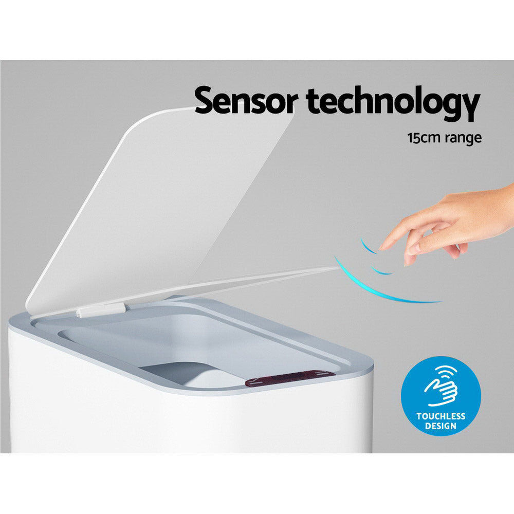 devanti-motion-sensor-bin-automatic-rubbish-bins-waste-trash-can-white-9l www.mallsonline.com.au