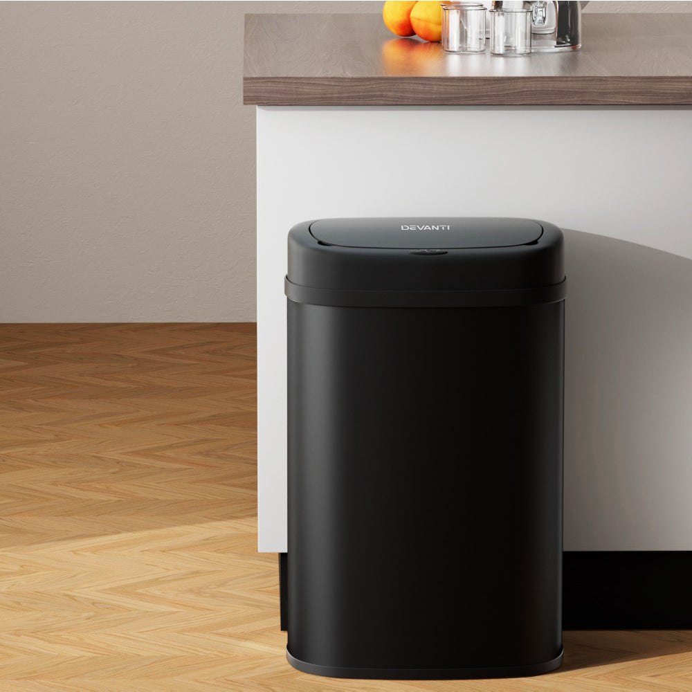 devanti-sensor-bin-50l-motion-rubbish-trash-can-auto-touch-free-kitchen-black www.mallsonline.com.au