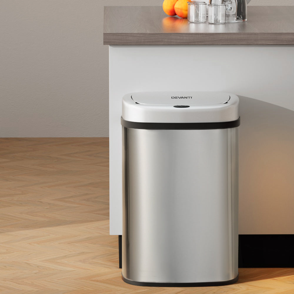 devanti-sensor-bin-motion-rubbish-stainless-trash-can-automatic-touch-free-bins www.mallsonline.com.au