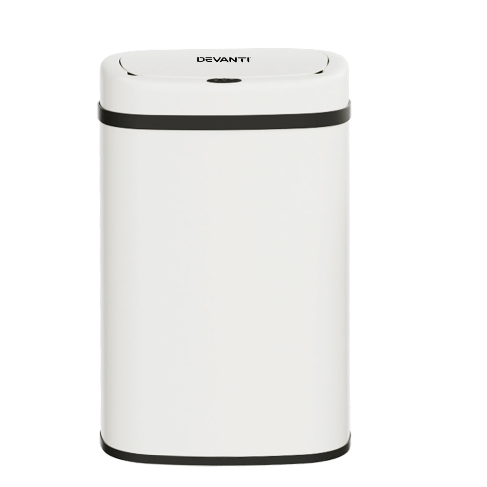 devanti-sensor-bin-motion-rubbish-trash-can-automatic-touch-free-kitchen-white www.mallsonline.com.au