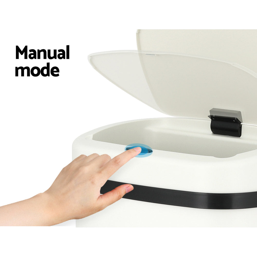 devanti-sensor-bin-motion-rubbish-trash-can-automatic-touch-free-kitchen-white www.mallsonline.com.au