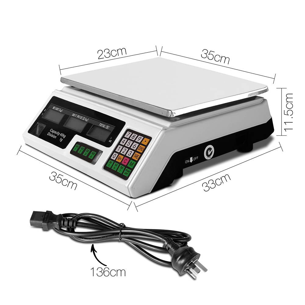 emajin-scales-digital-accurate-40kg-weighing-kitchen-scales-platform-scales-lcd-white at www.mallsonline.com.au