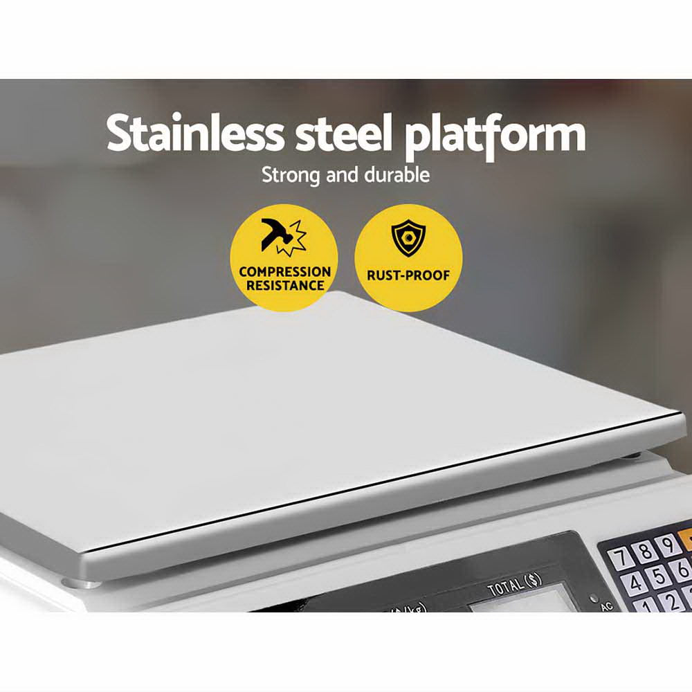 emajin-scales-digital-accurate-40kg-weighing-kitchen-scales-platform-scales-lcd-white at www.mallsonline.com.au