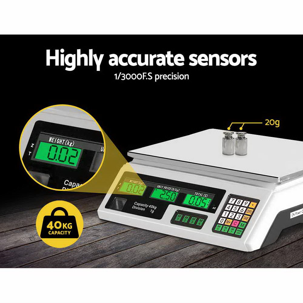 emajin-scales-digital-accurate-40kg-weighing-kitchen-scales-platform-scales-lcd-white at www.mallsonline.com.au
