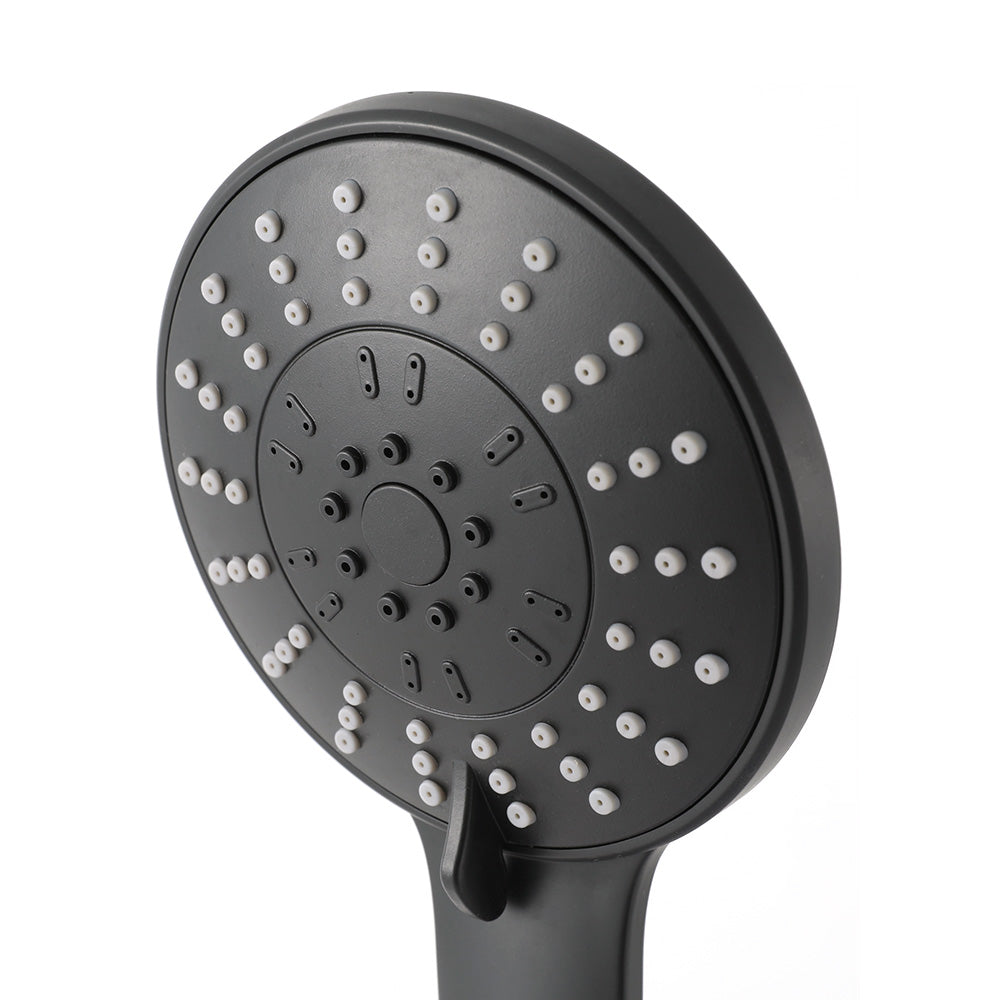 handheld-shower-head-4-5-high-pressure-5-modes-poweful-round-black at www.mallsonline.com.au