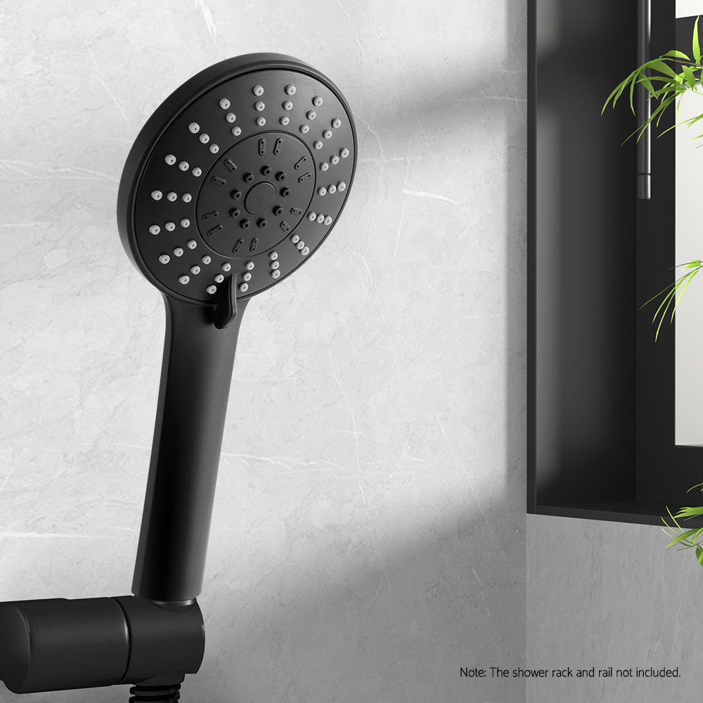 handheld-shower-head-4-5-high-pressure-5-modes-poweful-round-black at www.mallsonline.com.au