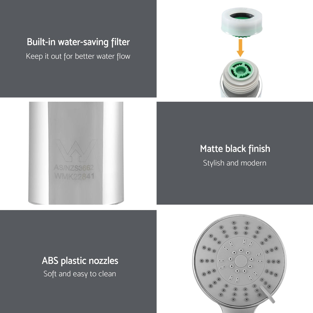 handheld-shower-head-4-5-high-pressure-5-modes-poweful-round-chrome at www.mallsonline.com.au