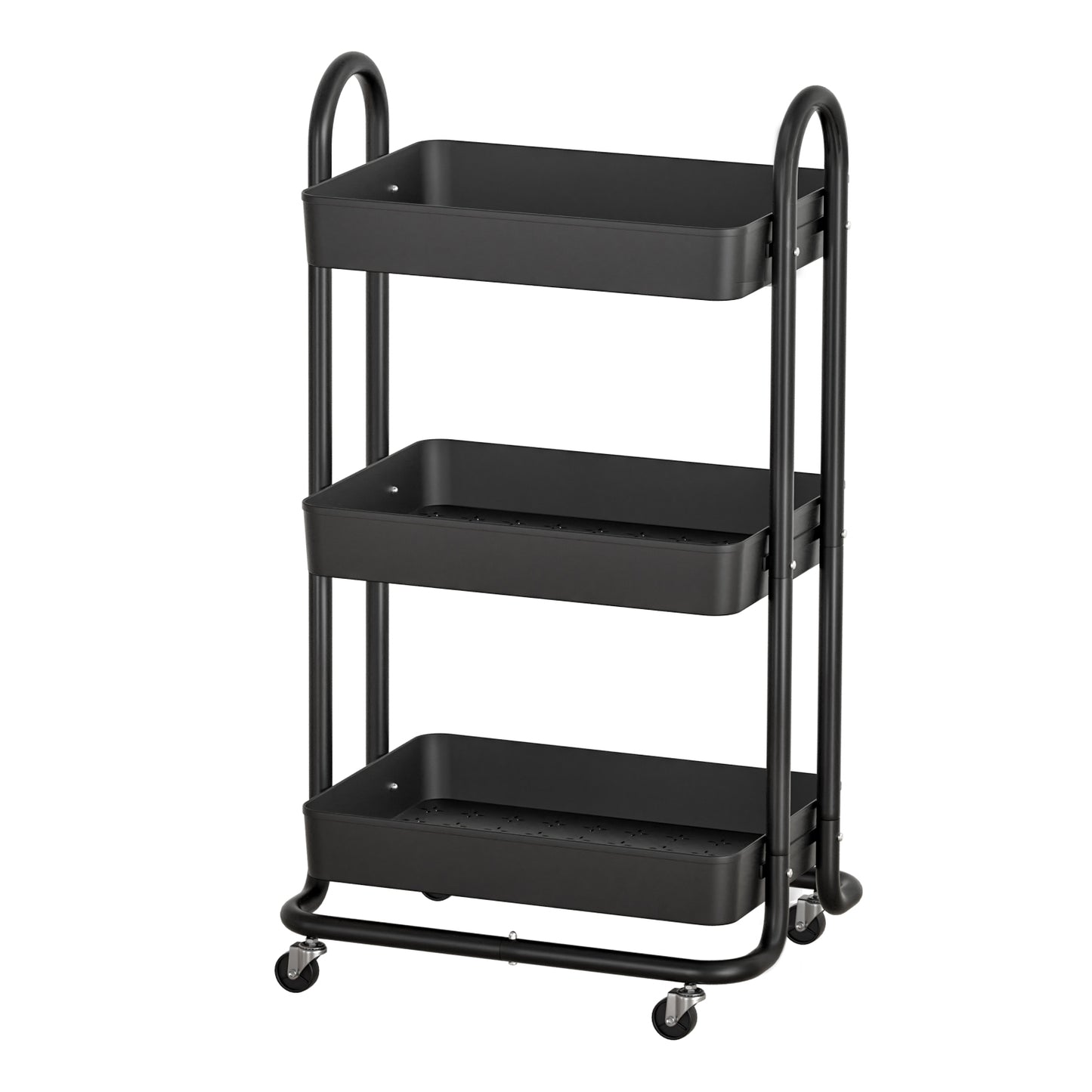 artiss-storage-trolley-kitchen-cart-3-tiers-rack-shelf-organiser-wheels-black www.mallsonline.com.au