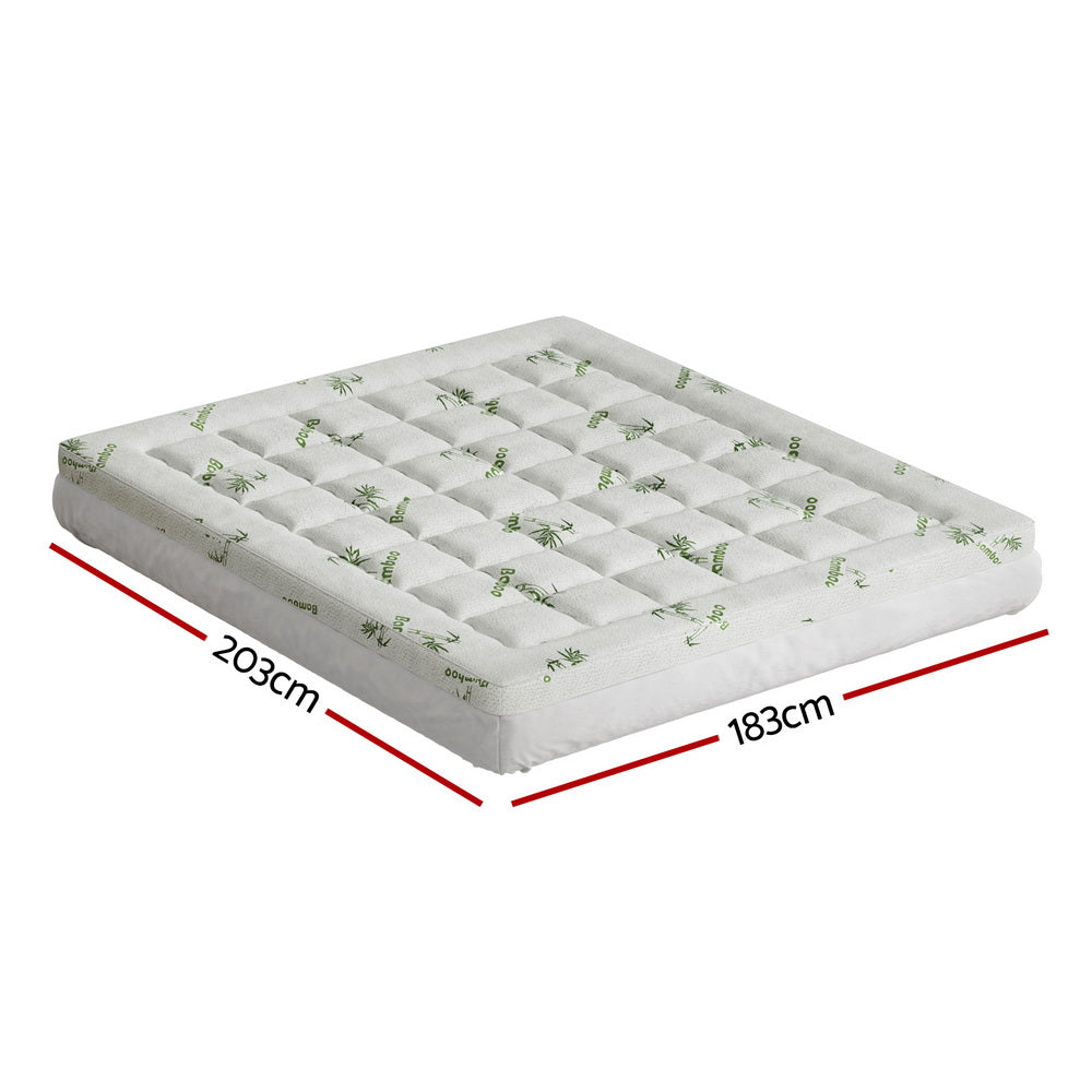 giselle-bedding-mattress-topper-pillowtop-bamboo-7-5cm-king www.mallsonline.com.au