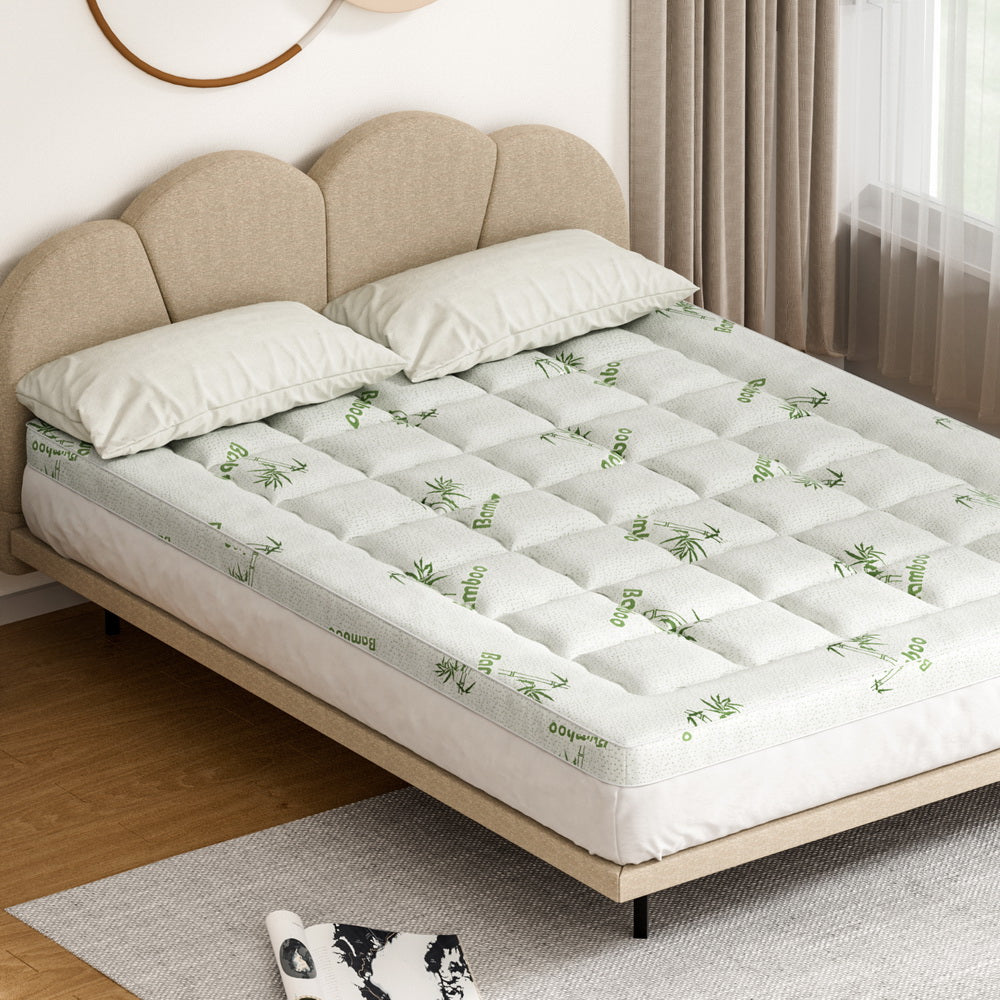 giselle-bedding-mattress-topper-pillowtop-bamboo-7-5cm-queen www.mallsonline.com.au