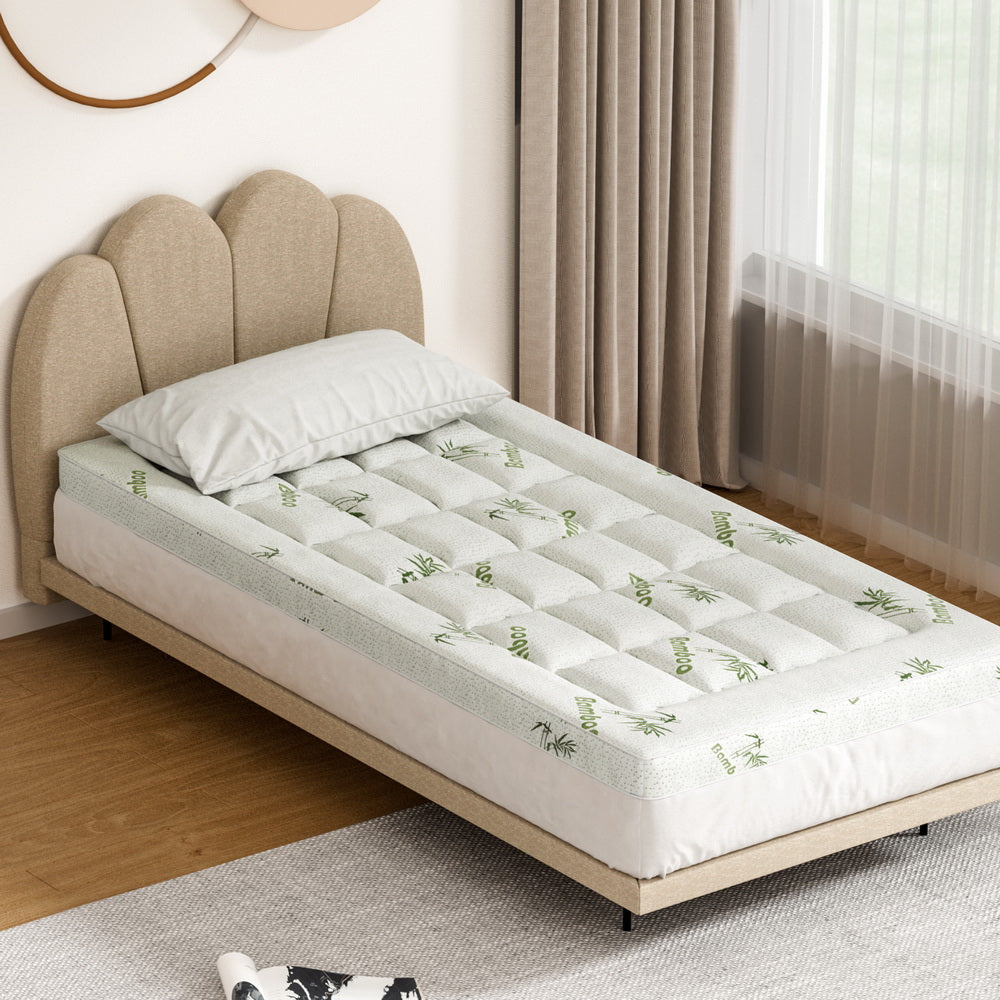 giselle-bedding-mattress-topper-pillowtop-bamboo-7-5cm-single www.mallsonline.com.au
