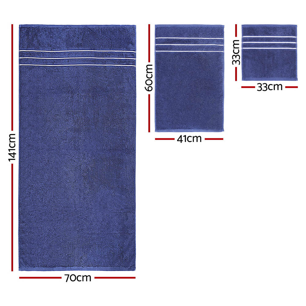 6-pack-bath-towels-set-cotton-towel-navy www.mallsonline.com.au