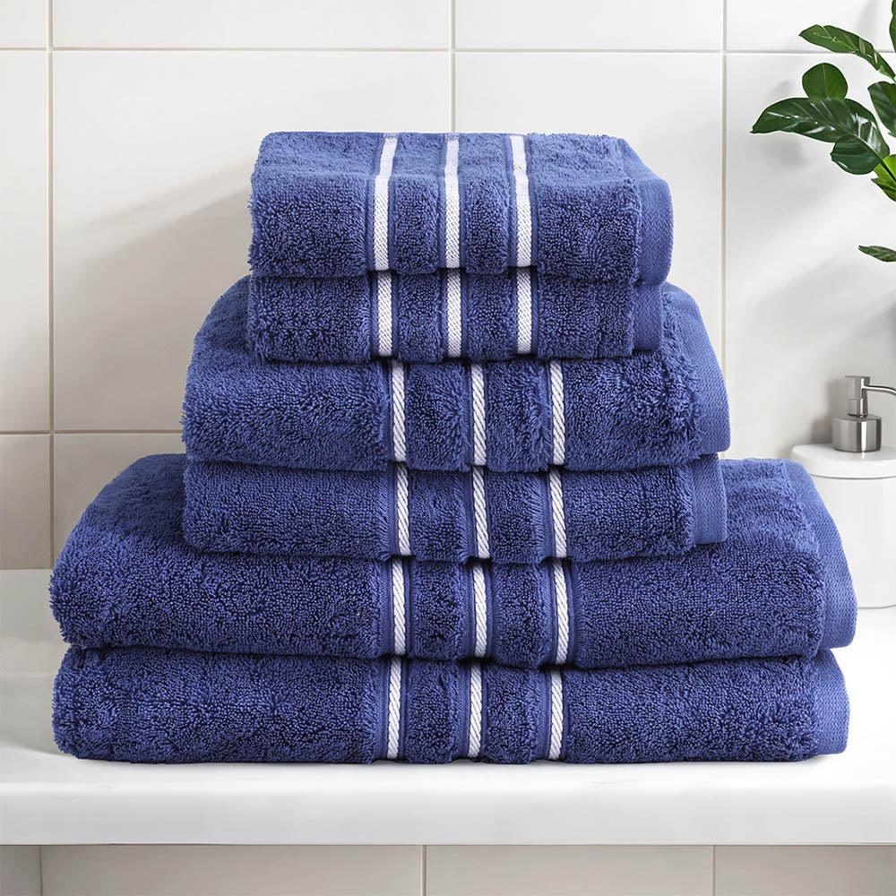 6-pack-bath-towels-set-cotton-towel-navy www.mallsonline.com.au