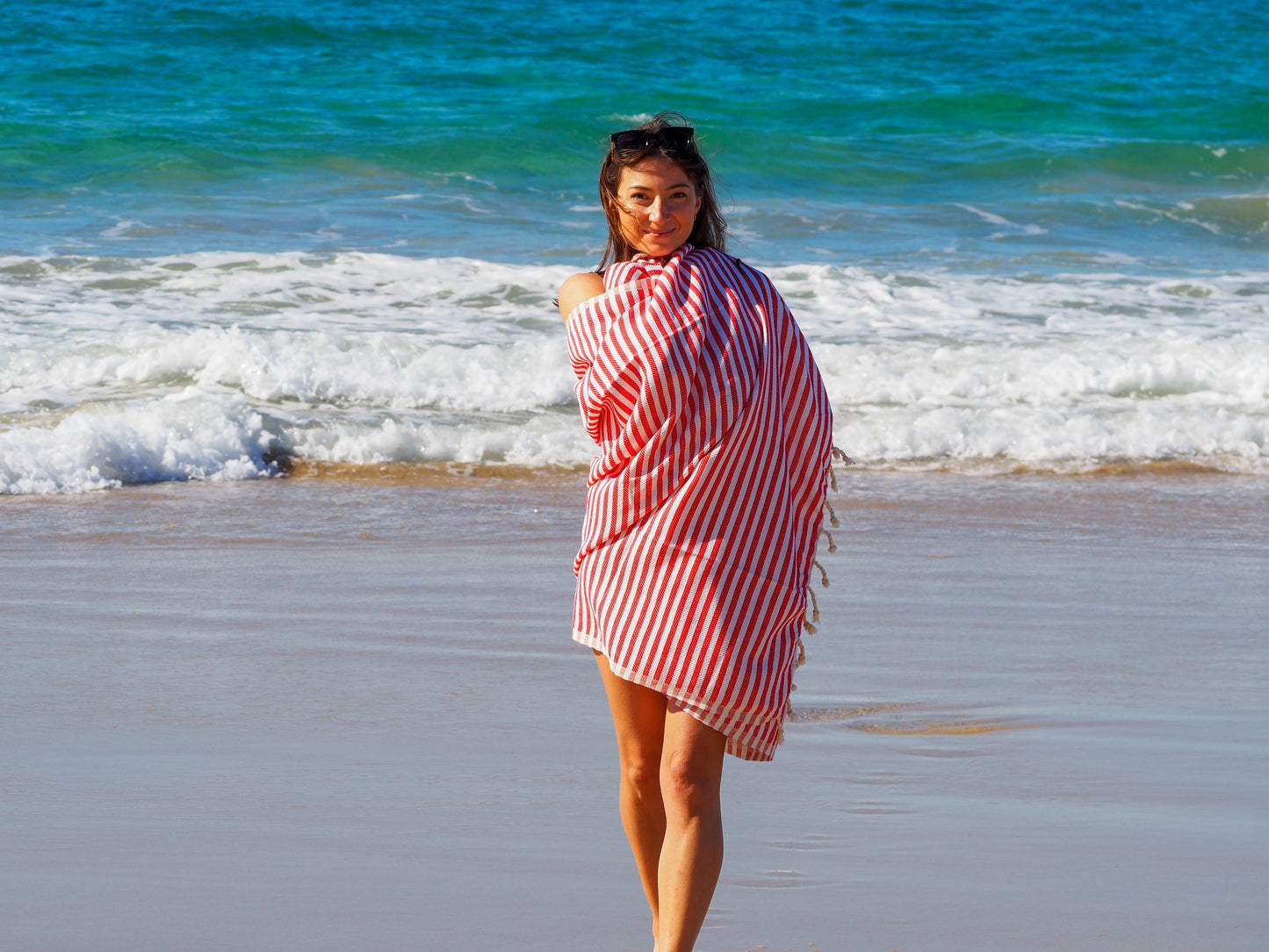 portsea-turkish-cotton-towel-cherry www.mallsonline.com.au