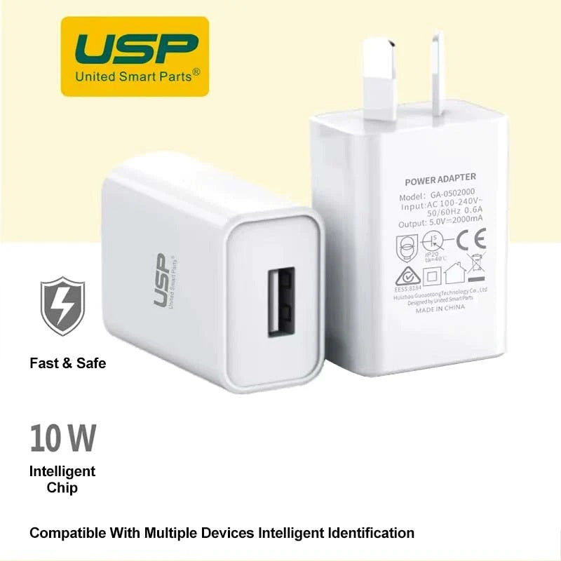 usp-10w-usb-a-wall-charger-adapter-6972475750435-intelligent-chip-fast-and-safe-charger www.mallsonline.com.au