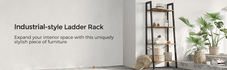 rustic-brown-and-black-steel-metal-frame-4-tier-bookshelf at www.mallsonline.com.au
