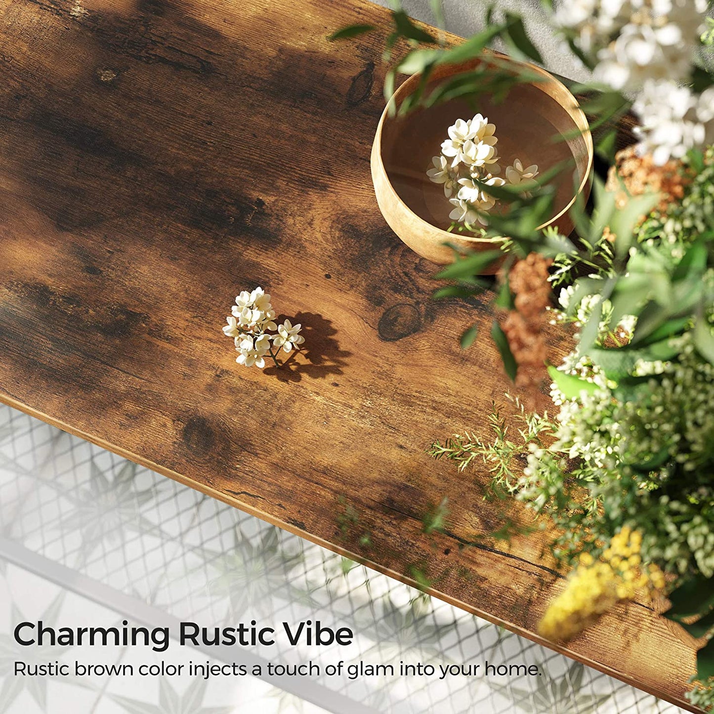 console-table-metal-frame-rustic-brown at www.mallsonline.com.au