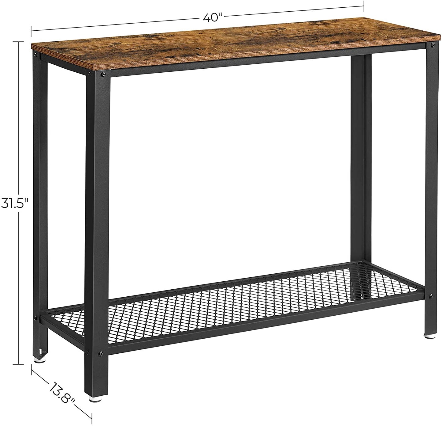 console-table-metal-frame-rustic-brown at www.mallsonline.com.au