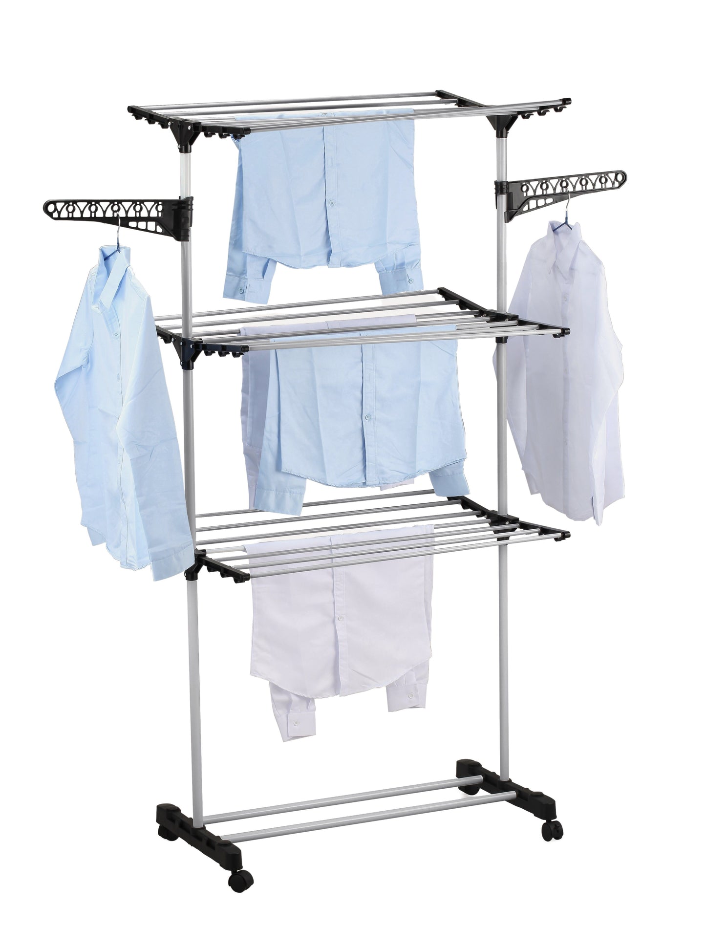 folding-3-tier-clothes-laundry-drying-rack-with-stainless-steel-tubes-for-indoor-outdoor-home www.mallsonline.com.au