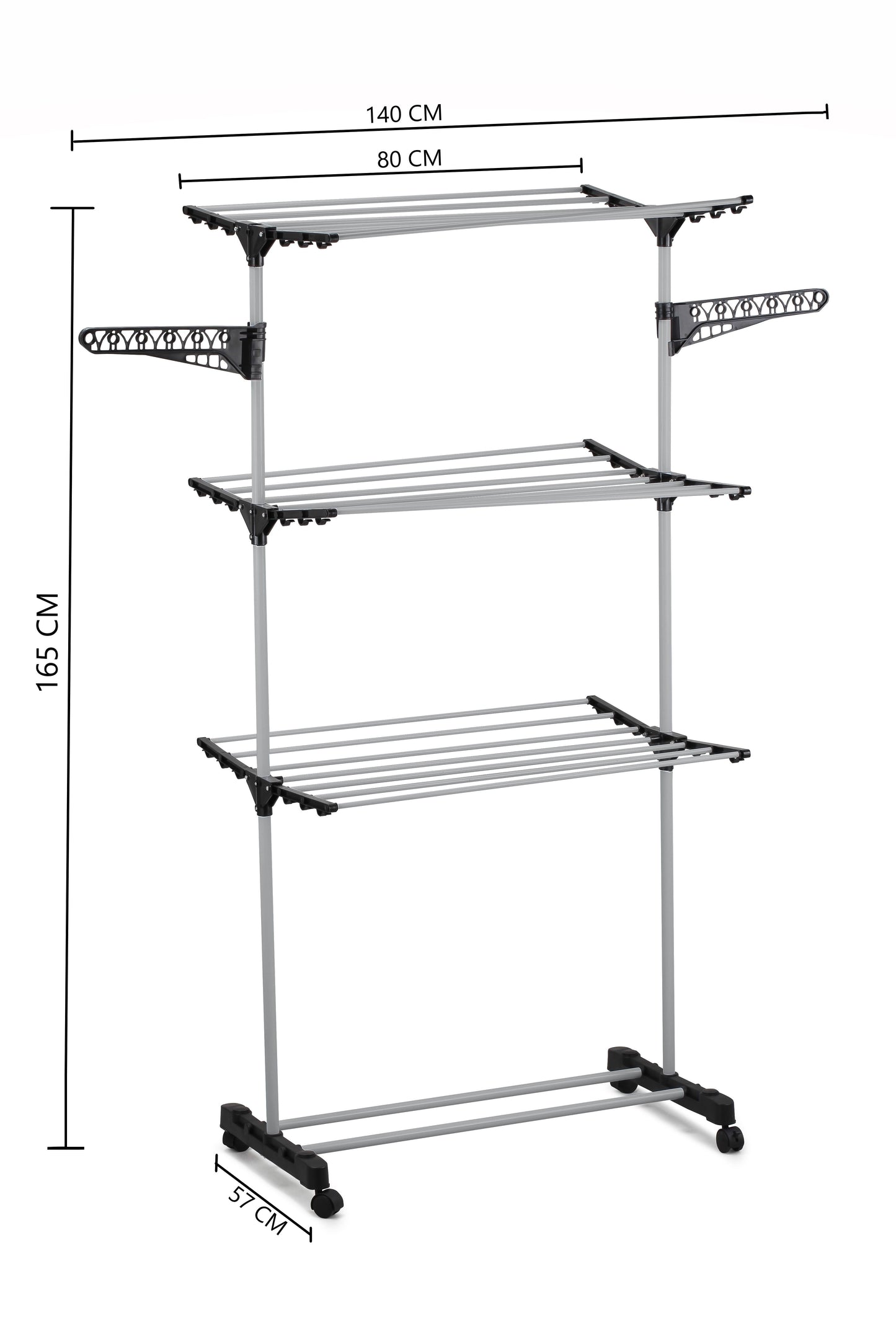 folding-3-tier-clothes-laundry-drying-rack-with-stainless-steel-tubes-for-indoor-outdoor-home www.mallsonline.com.au