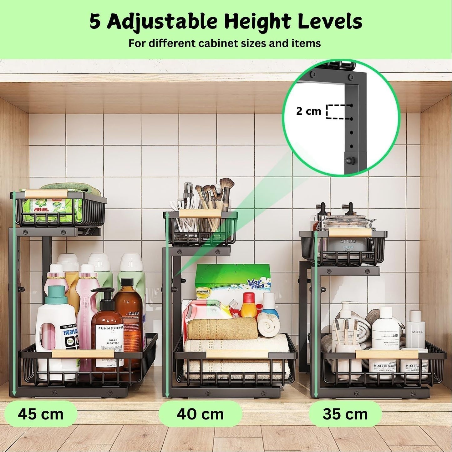 2-tier-kitchen-under-sink-organiser-storage-with-height-adjustable-unique-slide-rail-suction-cups-for-storage www.mallsonline.com.au