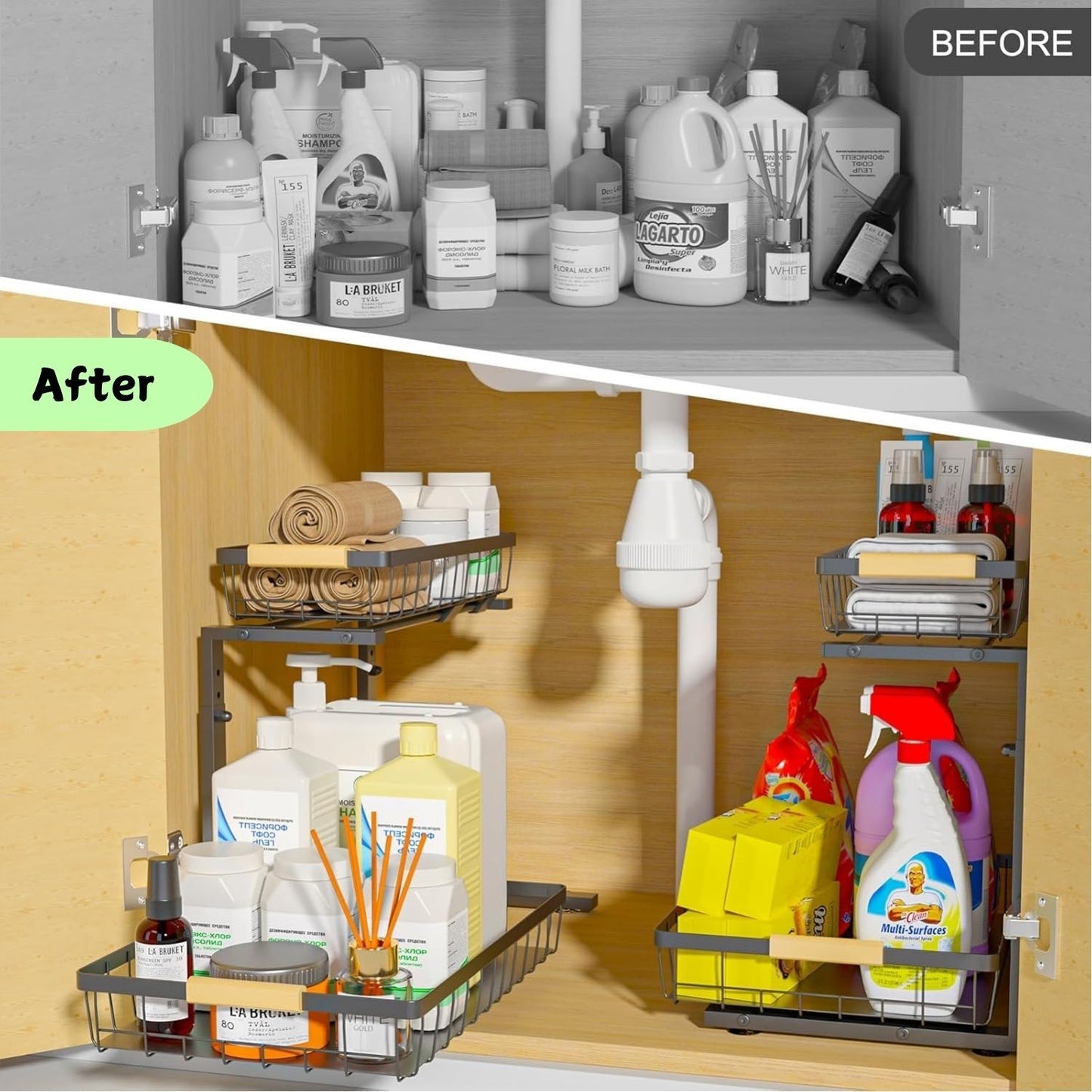 2-tier-kitchen-under-sink-organiser-storage-with-height-adjustable-unique-slide-rail-suction-cups-for-storage www.mallsonline.com.au