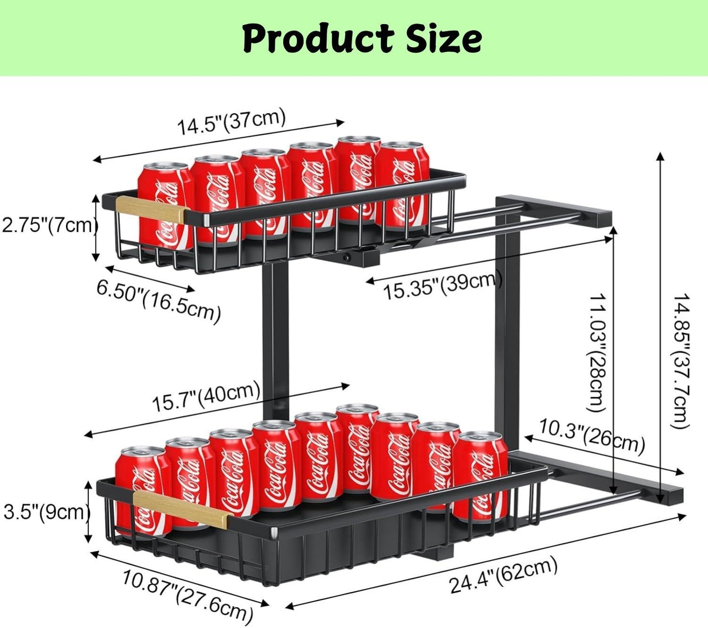 2-tier-kitchen-under-sink-organiser-storage-with-height-adjustable-unique-slide-rail-suction-cups-for-storage www.mallsonline.com.au