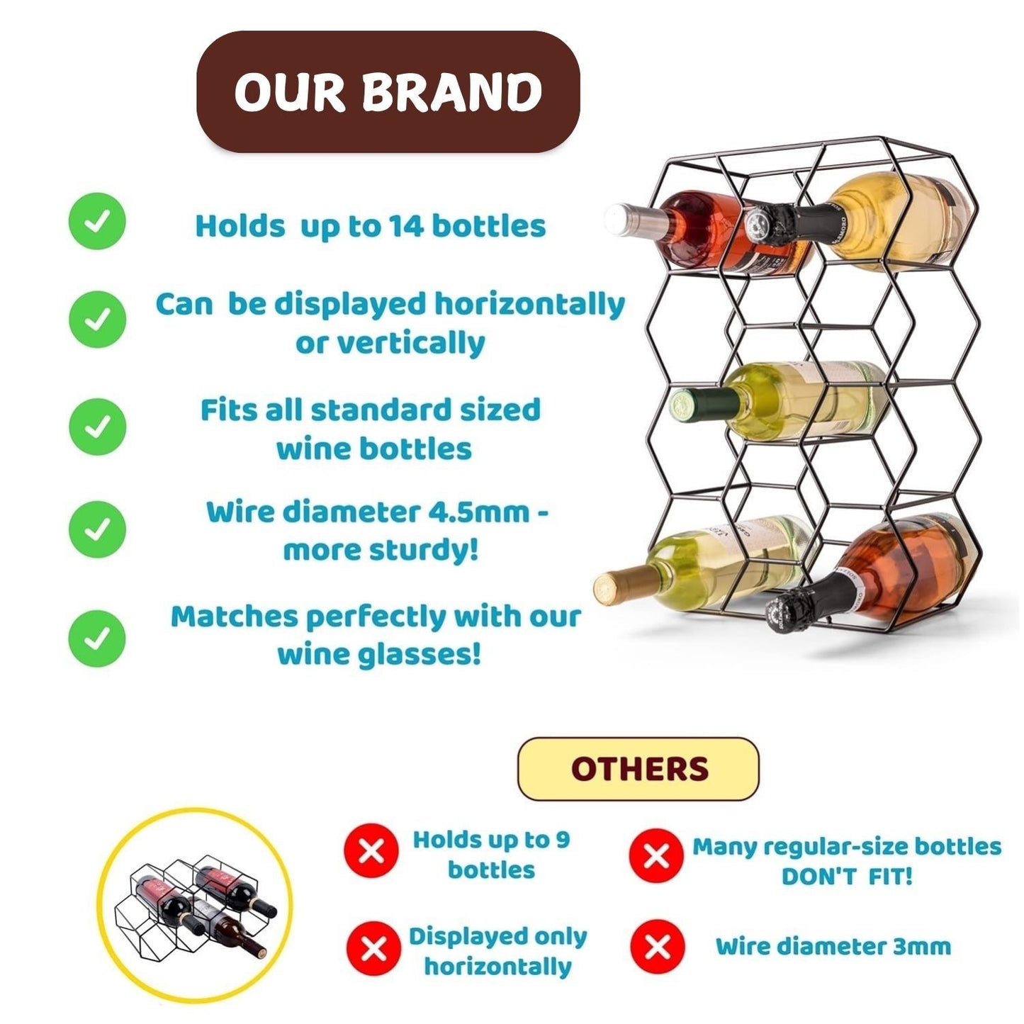 14-bottle-freestanding-modern-metal-countertop-wine-rack-countertop www.mallsonline.com.au