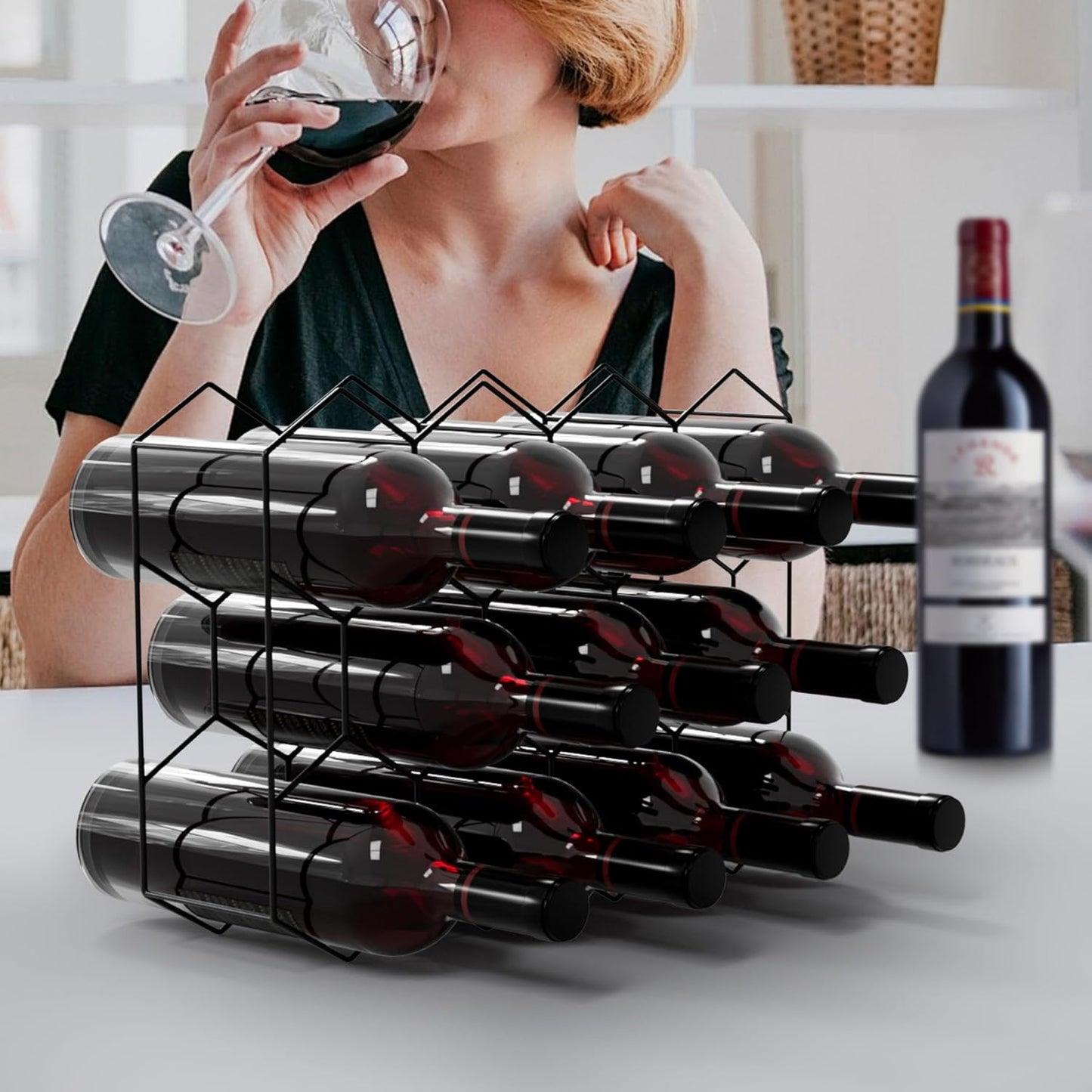 14-bottle-freestanding-modern-metal-countertop-wine-rack-countertop www.mallsonline.com.au