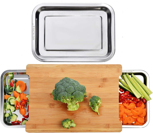 chopping-board-with-with-2-organiser-stainless-steel-trays-containers www.mallsonline.com.au