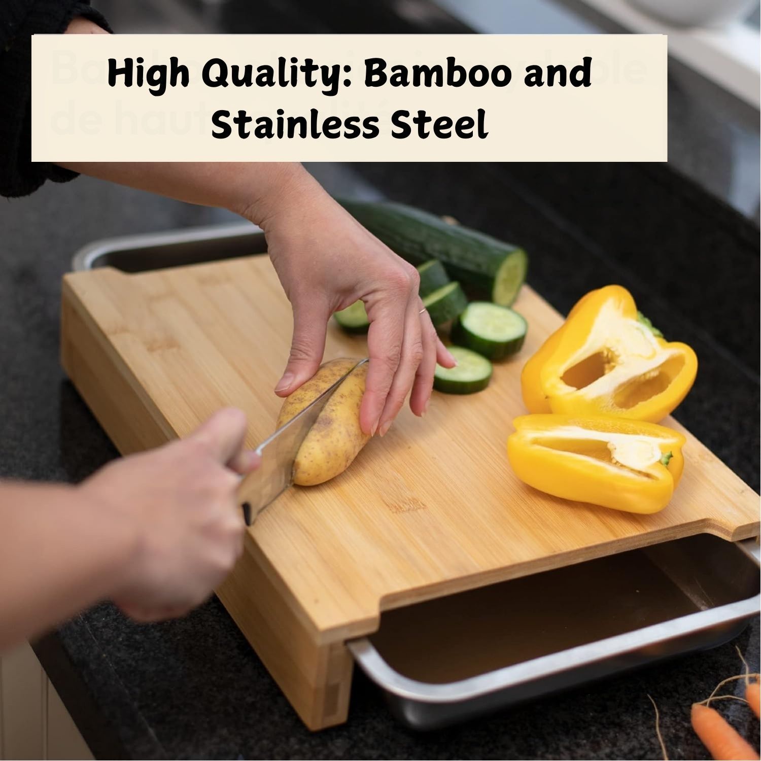 chopping-board-with-with-2-organiser-stainless-steel-trays-containers www.mallsonline.com.au